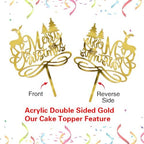 Acrylic Merry Christmas Cake Topper,New Year Holiday Party Supplies,Red & Green Glitter Christmas Cake Decorations，Winter Holiday Cake Picks-Xmas Party Supplies (Acrylic)