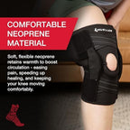 MUELLER Sports Medicine Self Adjusting Hinged Knee Brace for Men and Women, Knee Stabilizer for Compression and Pain Relief Support, Ideal for Arthritis, Sprains, Black, One Size