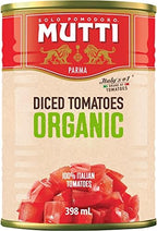 Mutti Organic Diced Tomatoes (Polpa Pezzi), 14 oz. | 6 Pack | Italy’s #1 Brand of Tomatoes | Fresh Taste for Cooking | Canned Tomatoes | Vegan Friendly & Gluten Free | No Additives or Preservatives