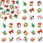 Gyufise 48Pcs Edible Merry Christmas Cupcake Toppers Wafer Paper Round Christmas Cake Topper for Xmas Women Men Birthday Anniversary Party Supplies Multi