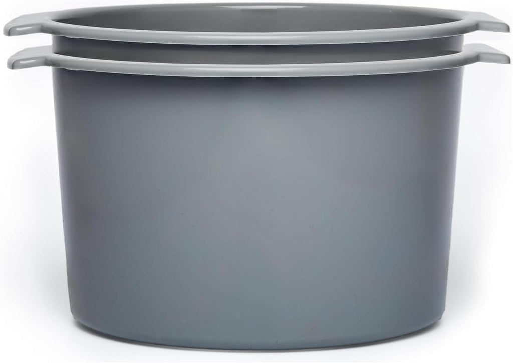 Vakly Commode Bucket Replacement 8 qt / 2 Gallon (2 Pack) – Bedside Commode Pail for Standard & Bariatric Commodes with Handle