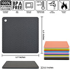 Smithcraft Yellow Silicone Trivets Mats Hot Pads for Cooking, Dish, Pan and Pot, Heat Resistant Trivet Mats for Counter Top,Workshop,Coffee or Placemats 4 Pack,Size:7.5x7.5 Inch,Shape:Square