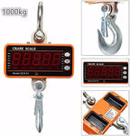 iDili 1000KG 2000LBS 1T Aluminum Digital Crane Scale Heavy Duty Compact Hanging Scale OCS-S1 Smart Type LED Display 0.5kg, with Remote Control (OCS-S1 Orange)