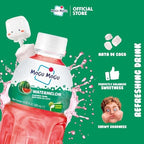 Mogu Mogu Watermelon Juice Drink with Nata de Coco (Coconut Jelly) – Chewy Fruit Beverage for Kids & Adults, 6 Pack Bottles, 10.82 fl oz Each