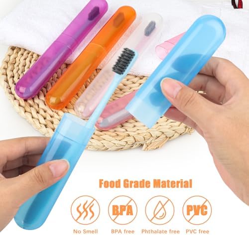 6 Pack Travel Toothbrush Case, Breathable Portable Toothbrush Holder, Plastic Toothbrush Cover Container for Traveling, Bathroom, School, Home, Business, Camping