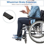 2Pcs Wheelchair Brake Extenders, Anti-Slip Soft Wheelchair Handle Extenders, Transport Chair Reclining Parts Chair Accessories for Elderly Disabled Handle Extension Wheel Chair Accessories (Black)