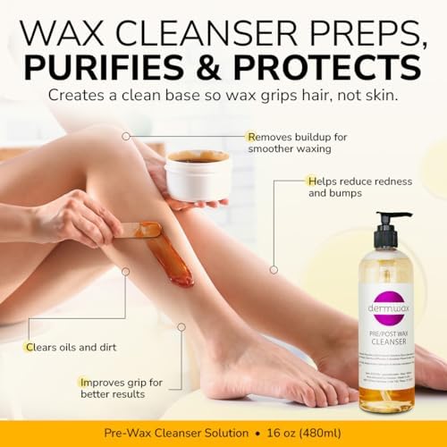 Pre and Post Wax Care Kit – Complete Prep & Aftercare in One Set – Cleanser Removes Oils & Residue – Calendula Oil Calms & Nourishes Skin – Gentle, Paraben-Free Formulas