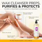 Pre and Post Wax Care Kit – Complete Prep & Aftercare in One Set – Cleanser Removes Oils & Residue – Calendula Oil Calms & Nourishes Skin – Gentle, Paraben-Free Formulas