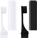 Patelai 2 Pieces Travel Toothbrush Set, Travel Size Toiletries, Soft Bristle Mini Foldable Tooth Brush with Case, Individually Wrapped Small Portable Toothbrush for Camping Home (Black and White)