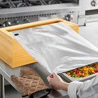 Libreshine 18 Inch Plastic Wrap Dispenser with Cutter & Roller, Heavy Duty Bamboo Commercial Film Wrap Holder for 3000ft Food Service Cling Film, 1000ft Foil, Butcher/Freezer/Kraft Paper