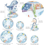 GRULLIN Under the Sea Party Decorations - 2PCS Ocean Animals Theme Cupcake Stands, Blue Whale Seahorse Dessert Holder for Birthday Baby Shower Supplies