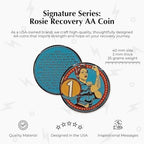 MYRECOVERYSTORE Rosie Recovery AA Medallions - Sobriety Coin, AA Chips and Medallions with 3rd Step Prayer, Unique Alcoholics Anonymous Gift AA Coins, Heavy Metal Token for Sober Milestones (Year 20)