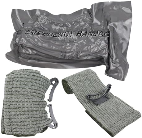 6'' Israeli Bandage 4 Pack, Vacuum Sealed Compression Trauma Dressing, Portable Wound Seal Bandages for Tactical Outdoor Combat Hiking Cycling Travel