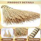 Suclain 2 Pcs Small Corn Whisk Brush Broom 100% Handmade 12 Inch Handheld Brush Whisks Natural Corn Short of Asian Whisk Broom with Nylon Thread Handle for Household Sweeping Indoor Outdoor (Style B)