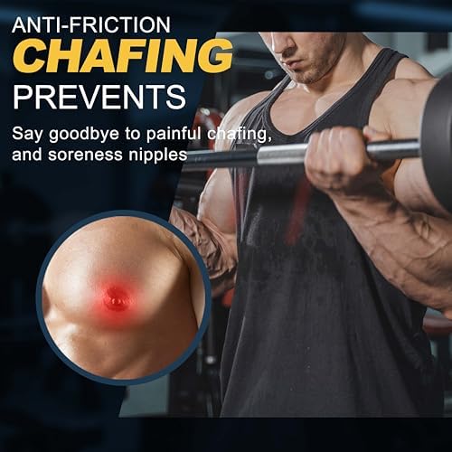 Nipple Covers Men,100Pcs (50 Pairs) Anti-Chafing Nipple Covers for Men, No-Show Mens Nipple Guard Tape for Running, Sports, and Daily Wear (Beige 25 Pairs + White 25 Pairs)