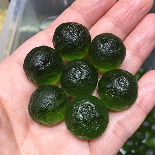 1pcs Natural Moldavite Czech Meteorite Impact Glass Beads Rough Stone Crystal Energy Stone (Color : 12-13mm)
