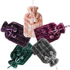 Ram® 2L Luxury Cosy 2 Litre Hot Water Bottle with Faux Fur Berry Cover