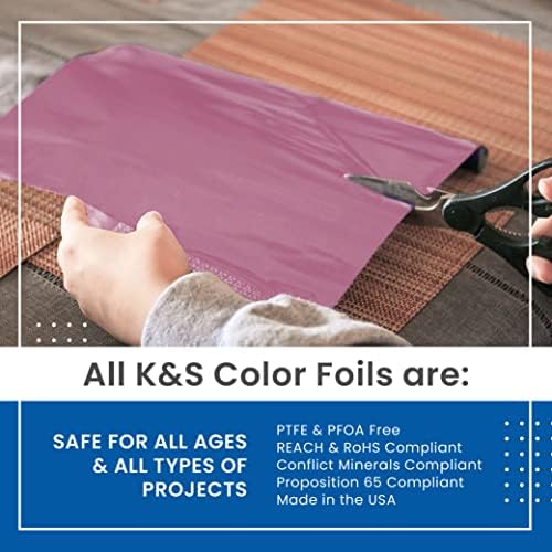 K&S Precision Metals Aluminum Crafting Foil, Two-Sided Pink/Silver 6045 – 0.004" Thick (36 Ga) x 12" Wide x 24" Long (1 Roll) – DIY Crafts, Repairs, Home Décor, Made in USA