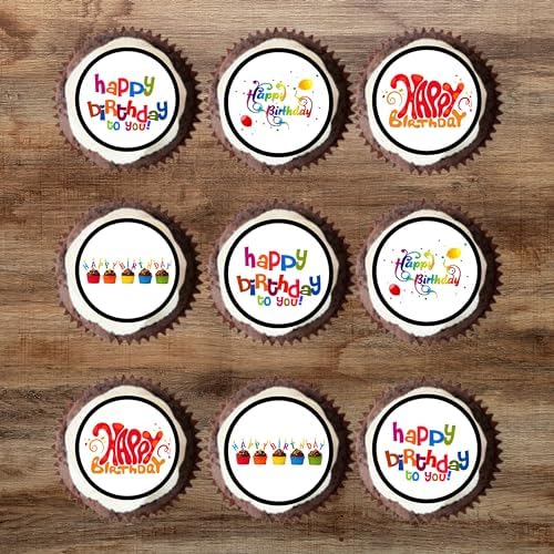 Happy Birthday Cake Toppers for Cake Decorating, Birthday Party Cupcake Toppers, Rainbow Happy Birthday Topper Cake and Cookie Decorations 24 x 4 cm / 1.5 inch UNCUT