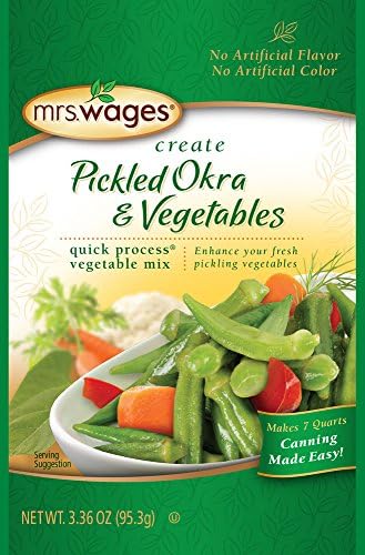 Mrs Wages Create Pickled Okra and Vegetables, 3.36 Ounce Quick Process Vegetable Pickling Mix