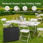 6 Ft Folding Table Storage Bag-Water-Resistant Heavy Duty Large Carrying Bag for Transport Organizer with Pocket & Shoulder Straps | 37" L X 5" W X 30.7" H | Storage Bag Only