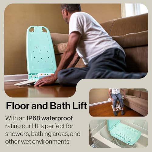 SuperHandy Portable Floor Lift and Bath Lift for Seniors, Foldable, 330 LBS Capacity, IP68 Waterproof, Ergonomic Seat [Patented]
