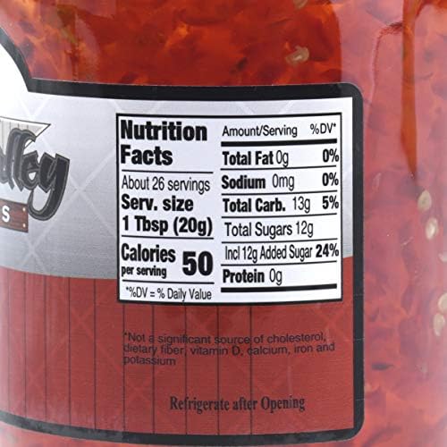 Amish Valley Products Old Fashioned Hot Pepper Jam 18 Ounce Glass Jar