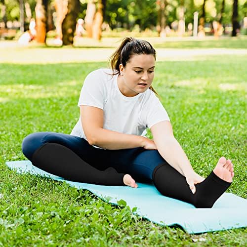 3 Pack Copper Compression Socks for Women & Men, 20-30mmHg Open Toe Knee High Stockings for Circulation Support
