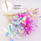 JOGILBOY 10 Pcs Happy Birthday Cake Toppers Foil Firework Cupcake Toppers Sparkle Tinsel Drink Stirrers Flowers Cake Decoration Cocktail Food Fruit Toothpick for Cake Decoration Party Supplies