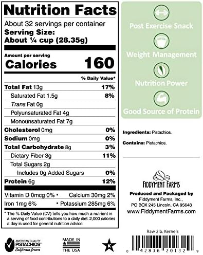 Fiddyment Farms 2 Lb. Raw Pistachio Kernels