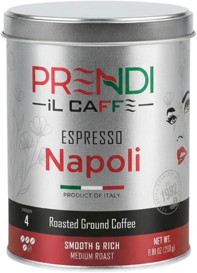 Prendi Ground Expresso roasted ground Coffee, Italian Blend Roasted in Italy
