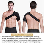 HUEGLO Left Shoulder Brace for Women and Men,Adjustable Neoprene Torn Rotator Cuff Shoulder stabilizer Support for Injury Prevention Immobilizer, Dislocated AC Joint,Frozen Pain,Tendinitis.