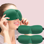 Sleep Mask for Back and Side Sleepers 2 Pack, 3D Light Blocking Eye Mask for Sleeping, Zero Pressure Eye Cover for Women and Men, Lightweight Breathable Night Blindfold Dark Green