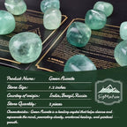 Super Large Polished Green Fluorite Healing Crystal Stones - 2 Pcs of 1.2" Worry Stone for Anxiety, Pocket Palm Gemstones Handpicked Natural Tumbled Rocks for Meditation, Reiki, Chakra, Home Decor