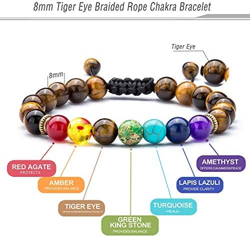 Men Women 8mm Lava Rock Beads Chakra Bracelet Braided Rope Natural Stone Yoga Bracelet Bangle