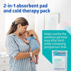 Medline 2-in-1 Absorbent Perineal Pad and Instant Cold Ice Packs for Postpartum Care (8 Count). Ready-to-use Essential for After Delivery, Maternity, Postpartum Care