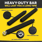 Tribe Lifting Resistance Band Bar - Portable Steel Workout Bar for Resistance Bands - Adjustable 38 to 26 Inch - Straight Bar Attachment for Cable Machine and Home Gym Exercises