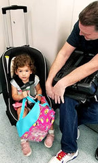 Holm Airport Car Seat Stroller Travel Cart and Child Transporter - A Carseat Roller for Traveling. Foldable, storable, and stowable Under Your Airplane seat or Over Head Compartment.