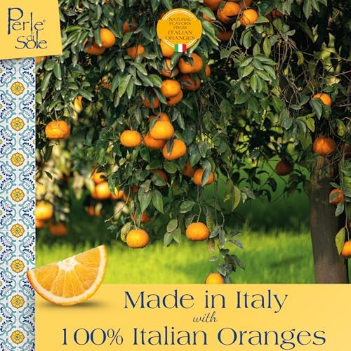 Perle di Sole Italian Orange Chocolate Nougat - Orange Flavored Soft Nougat Bar with Dark Chocolate Coating - Gourmet Artisan Torrone Made in Italy - Perfect as a Gift or After-Meal Treat (5.3 oz | 150 g)