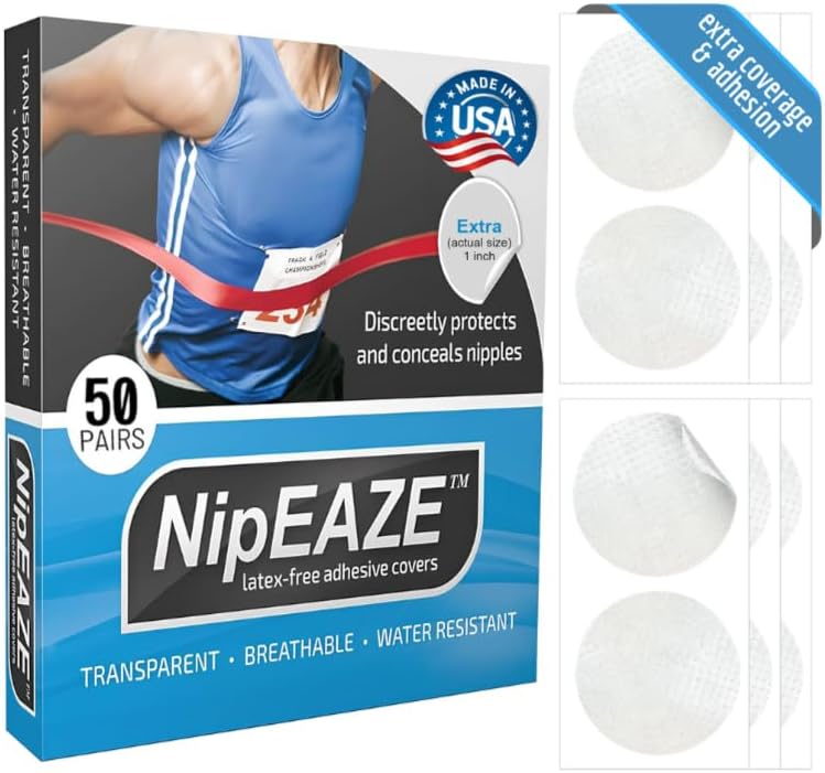 NipEaze Athletic Nipple Covers for Men & Women – Transparent Chafe Prevention & Concealment, The Original Sports Nipple Cover