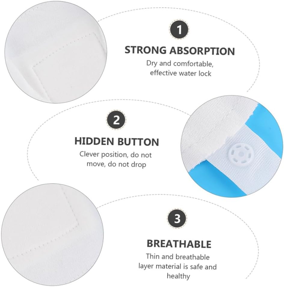 KALLORY Reusable Menstrual Pads 3pcs Menstrual Cloth Napkin Leakproof Panty Cotton Panties Washable Pads White Napkins Period Puerpera Mother