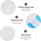 KALLORY Reusable Menstrual Pads 3pcs Menstrual Cloth Napkin Leakproof Panty Cotton Panties Washable Pads White Napkins Period Puerpera Mother