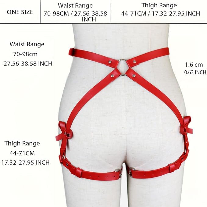 BAQOEYII Punk Leather Thigh Harness,Punk Waist Chain Belt for women's and girls' jewelry belt body chains for Halloween