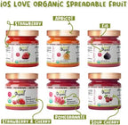 IOS Love Organic Spreadable Fruit - USDA Organic Certified - Non-GMO, Vegan, Gluten Free, Kosher, NO Added Sugar, Net. Wt. 10.1Oz (Strawberry & Sour Cherry, 10.1 Oz (Pack of 1))