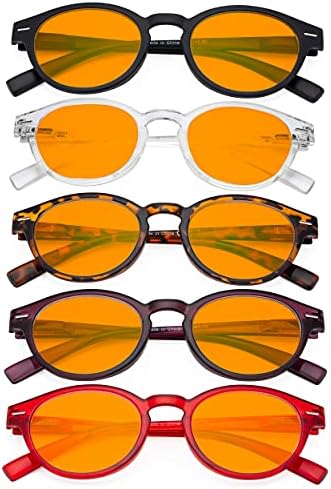 Eyekepper 4-Pack Retro Key Hole Oval Round Spring-Hinges Reading Glasses