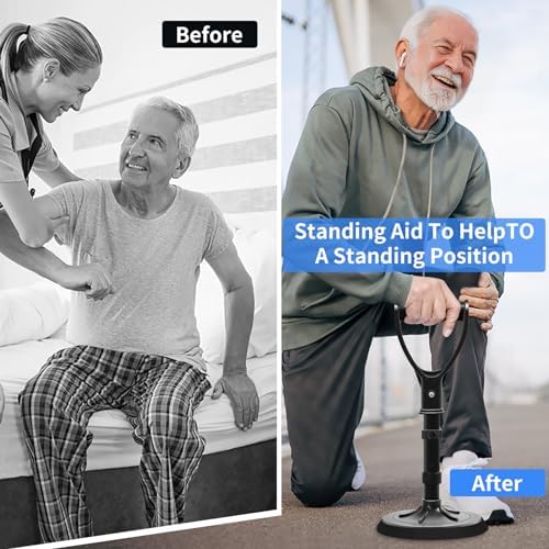 Upgraded Portable Standing Aid with Integrated Reinforced Fixation Buttons and Oversized 7" Base, an Adjustable Standing and Daily Living aid Designed for Seniors (1 Base Plate)