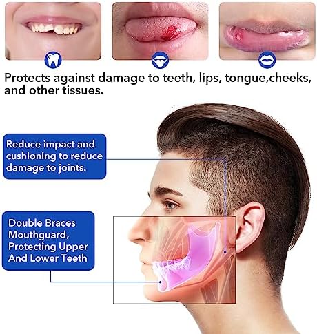 Mouth Guard Sports Youth Adult, Mouthguard for Braces Sparring Mouth Guard,Double Braces, Soft, No Boiling Required, Football, Taekwondo, Jujitsu and Karate.