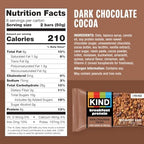 KIND Breakfast Protein Bars, Dark Chocolate Cocoa, Gluten Free, Low Sodium, Healthy Snacks, 8g Protein, 6 Count (6 Packs of 2 Bars)