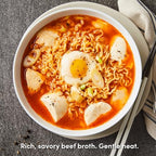 OTOKI Jin Ramen Mild Flavor, Authentic Korean Instant Noodles, Genuine Korean Ramen Soup Mix, Savory & Rich Quick & Easy Meal 4.23oz, Multi Pack (PACK OF 8, MILD & SPICY)
