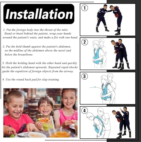 Airway Obstruction Simulation Training Wearing Vest with Back Shot, Anti Choking Obstruction Trainer Vest, Adjustable Shoulder Straps and Waist Belt, Intuitive Operation, for First Responder